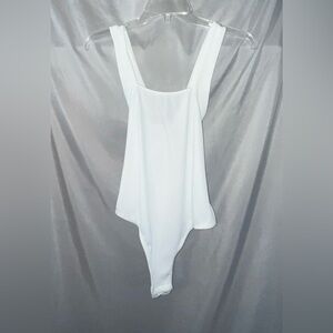 SHEIN White Bodysuit with Crisscross Strap